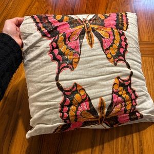 Lucky Wang Orange & Pink Printed Butterfly Throw Pillow